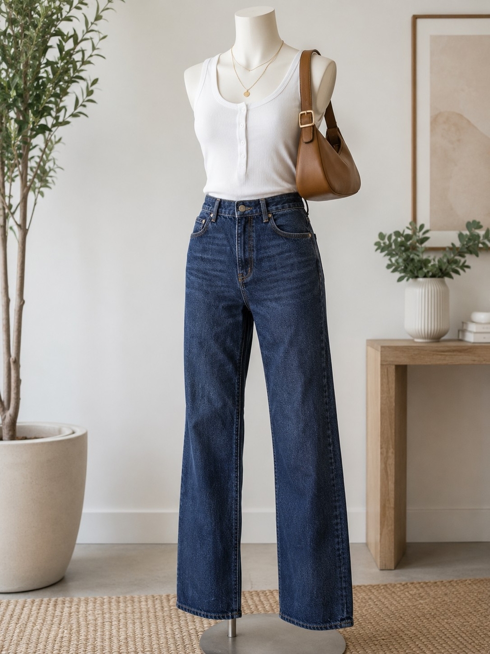 Zara Wide Leg Dark Wash Jeans Button Fly Distressed Size 40